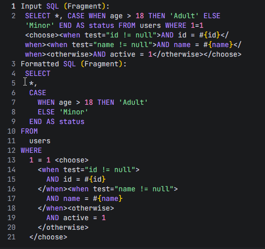 MyBatis SQL Formatter